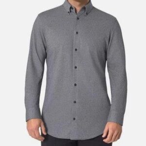 Infinity Mens Size XL Dark Blue Button-Up Stretch Textured Shirt NWT